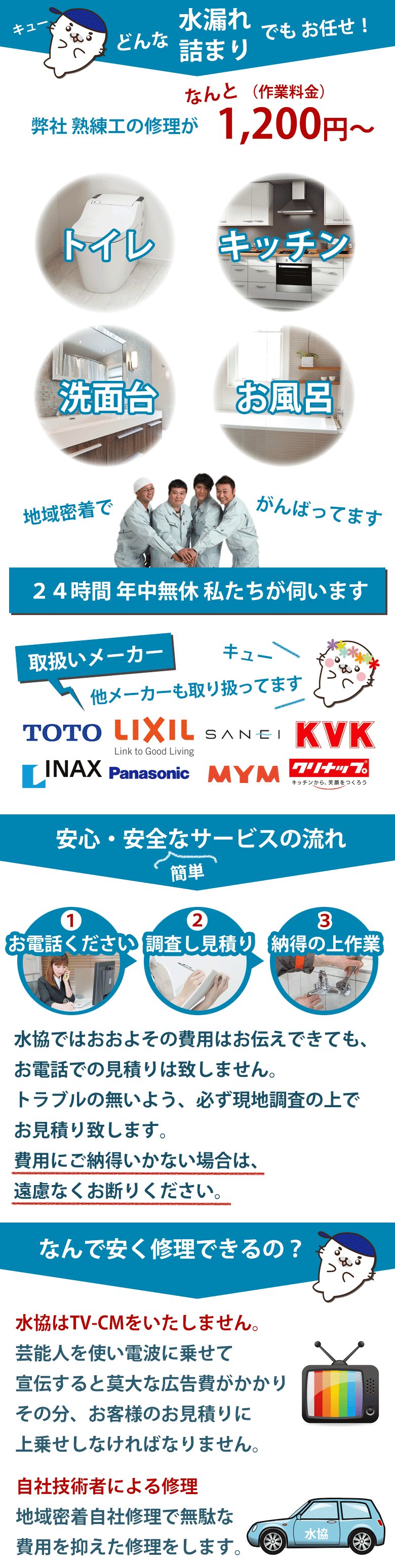 近くの水道屋水漏れ修理業者 名古屋市瑞穂区